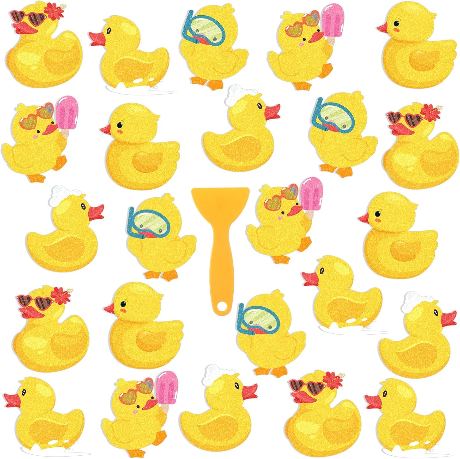 Yaomiao 24 Pcs Duck Non Slip Bathtub Stickers