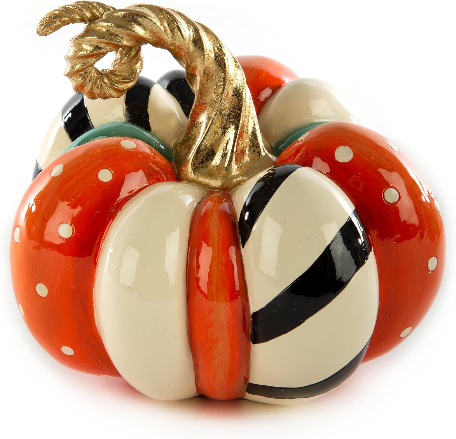 MacKenzie-Childs Mini Patchwork Spice Pumpkin Decor