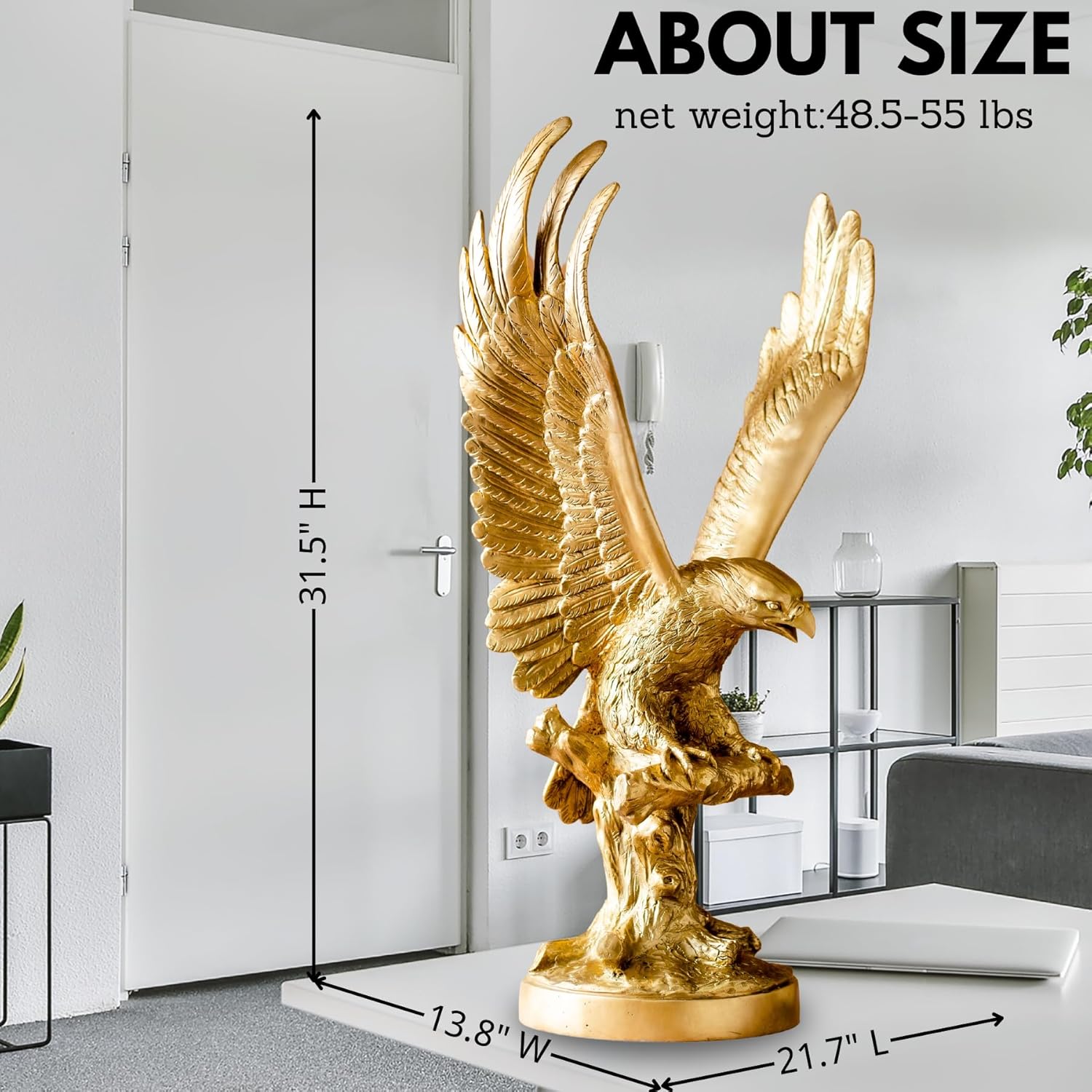 YouFine Bronze Golden Eagle Sculpture 315 High 1