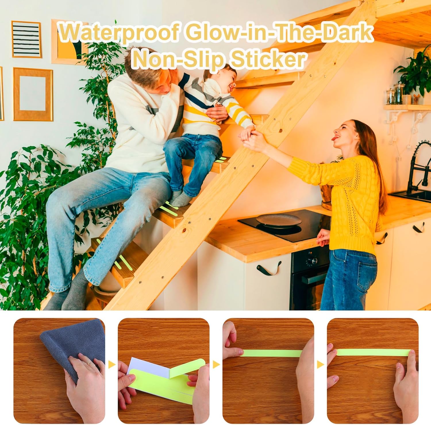 24 Pcs Luminous Non-Slip Shower Stickers