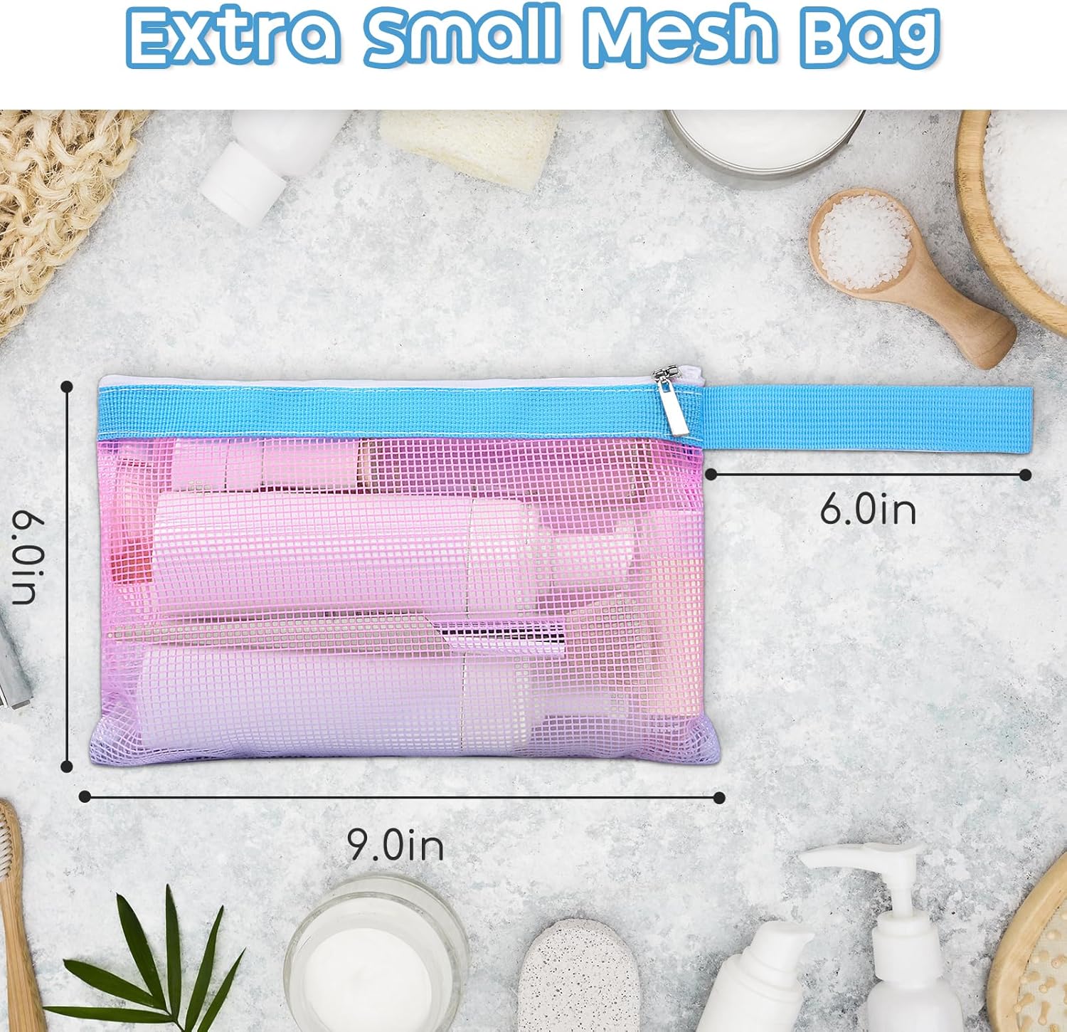 Nidoul Mesh Shower Caddy Zipper Bag for Travel Dorm Gym Beach