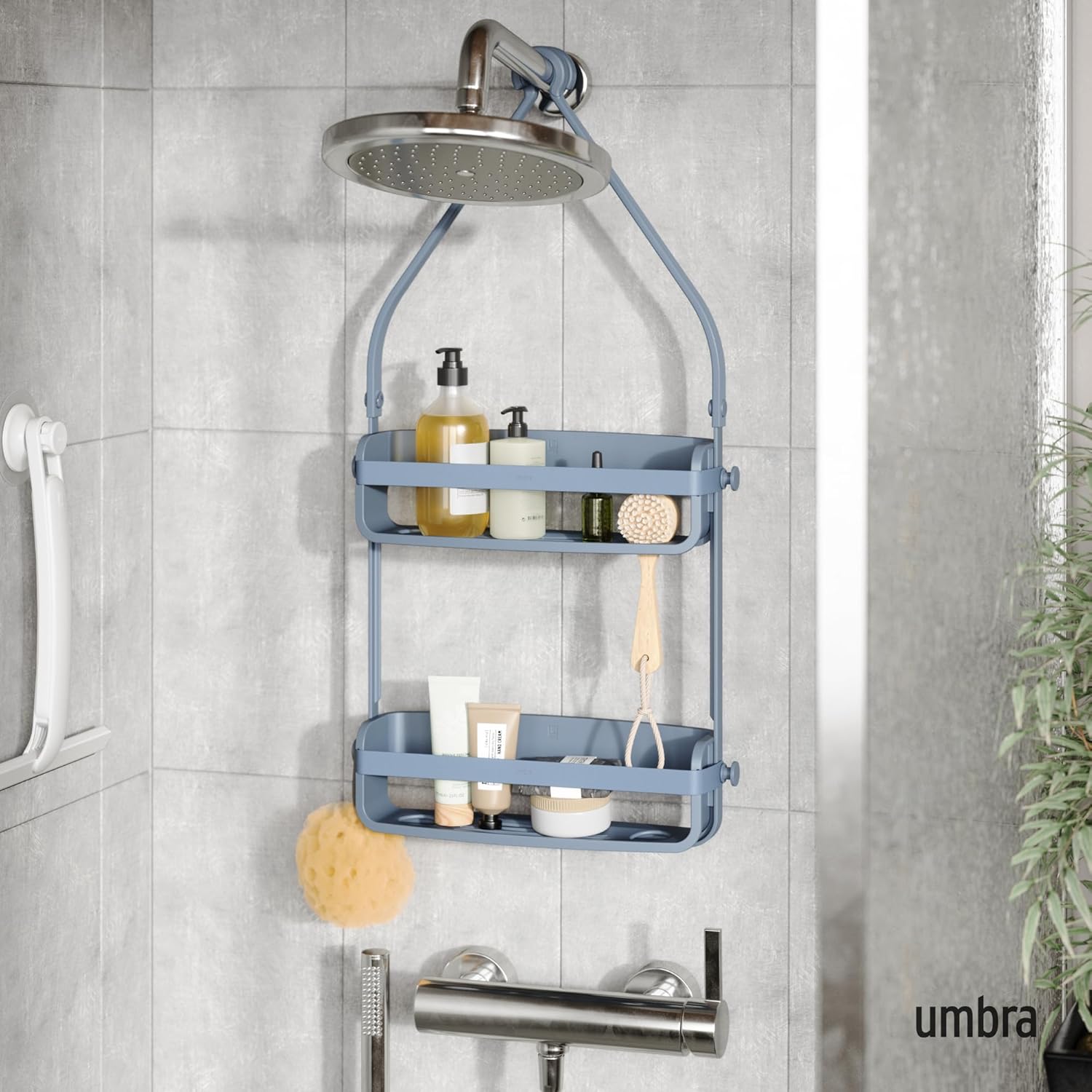 Umbra Flex Shower Caddy Slate Blue 1