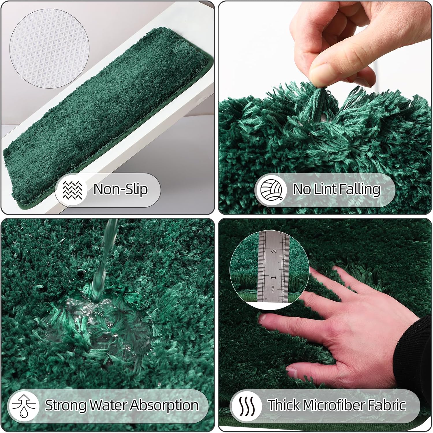 XLHOMO Dark Green Bathroom Accessory Set 24PC 1