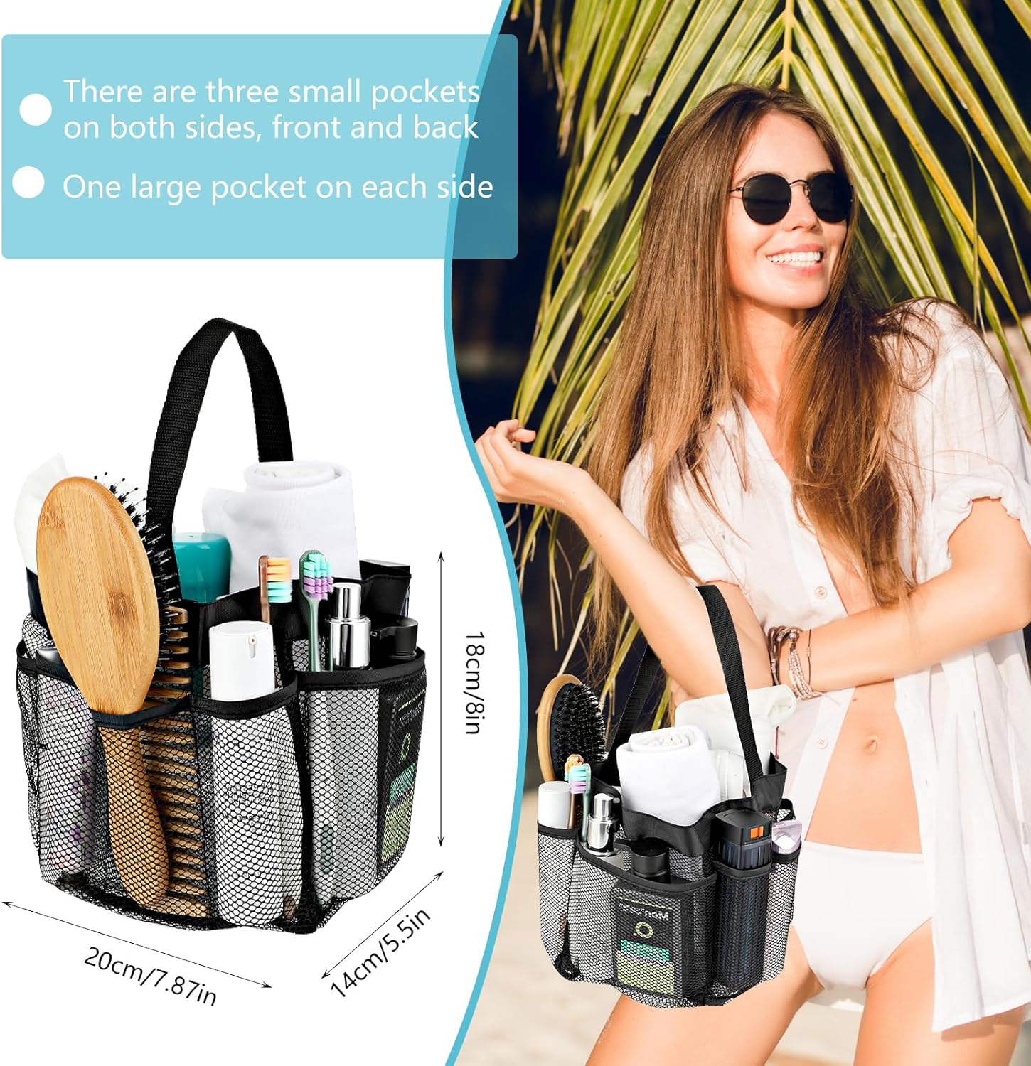 Dimeho Mesh Shower Caddy Bag with 8 Pockets 1