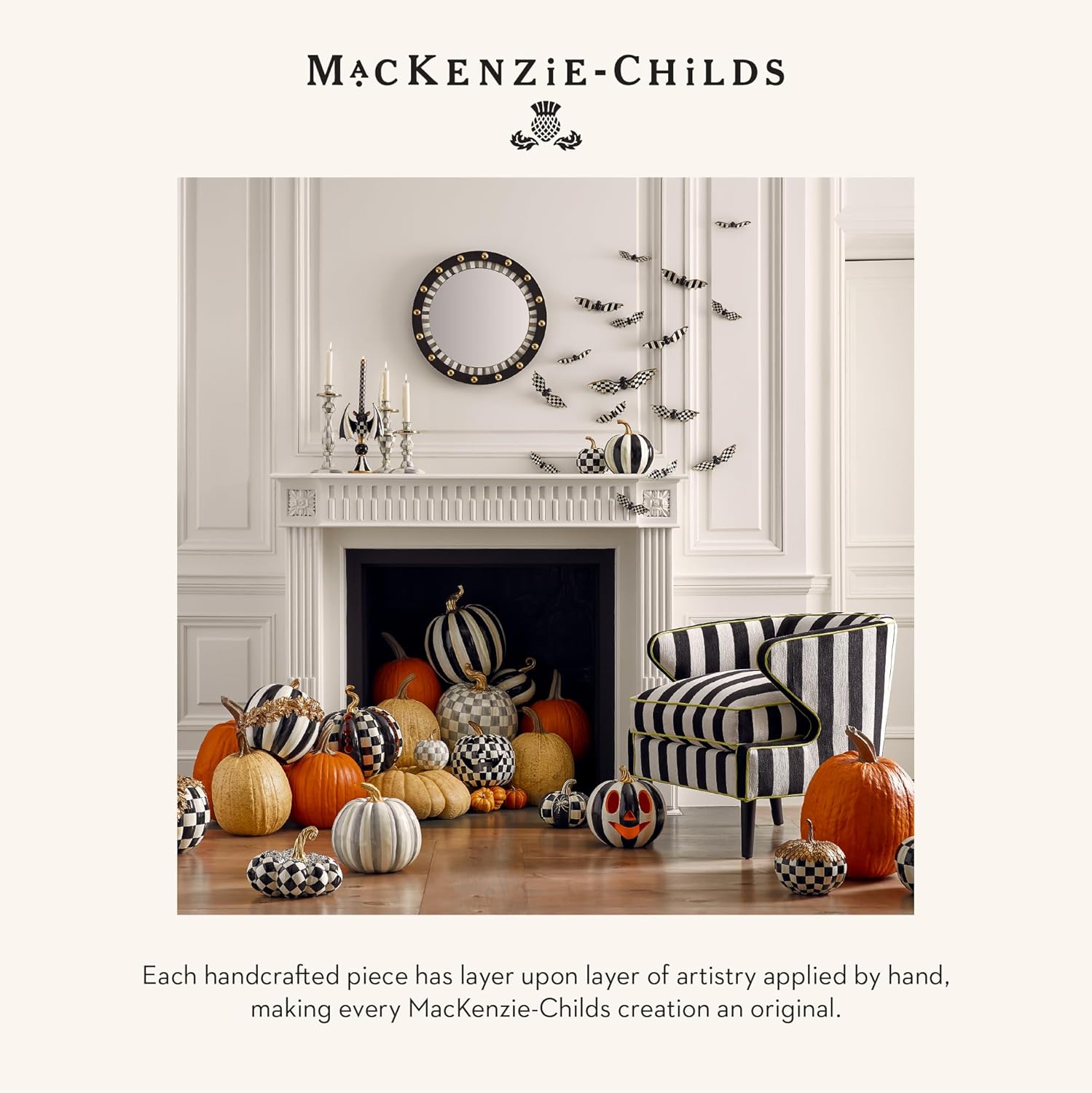MacKenzie-Childs Medium Resin Pumpkin Decor 1