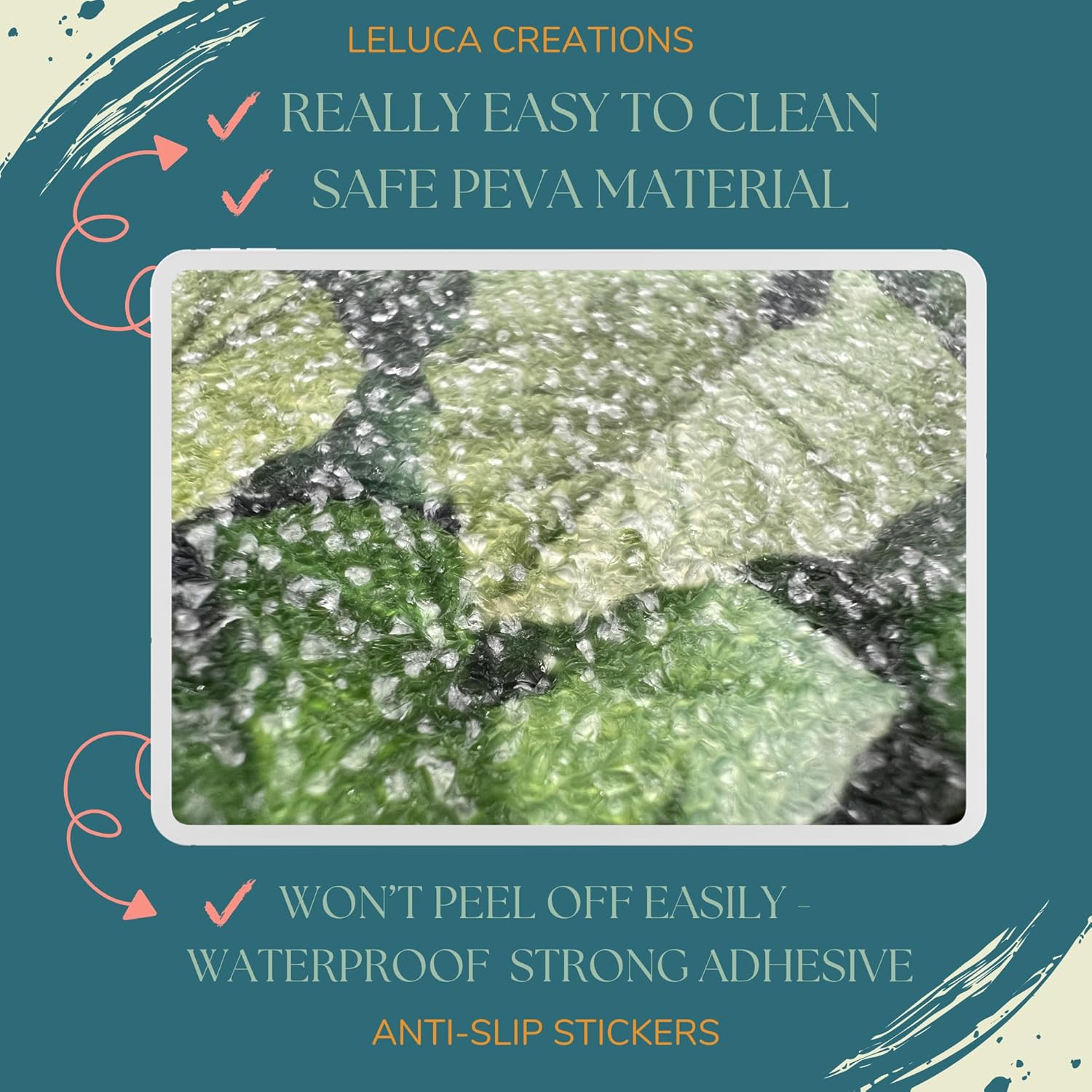 Non Slip Bathtub Stickers 12 PCS Botanical Design