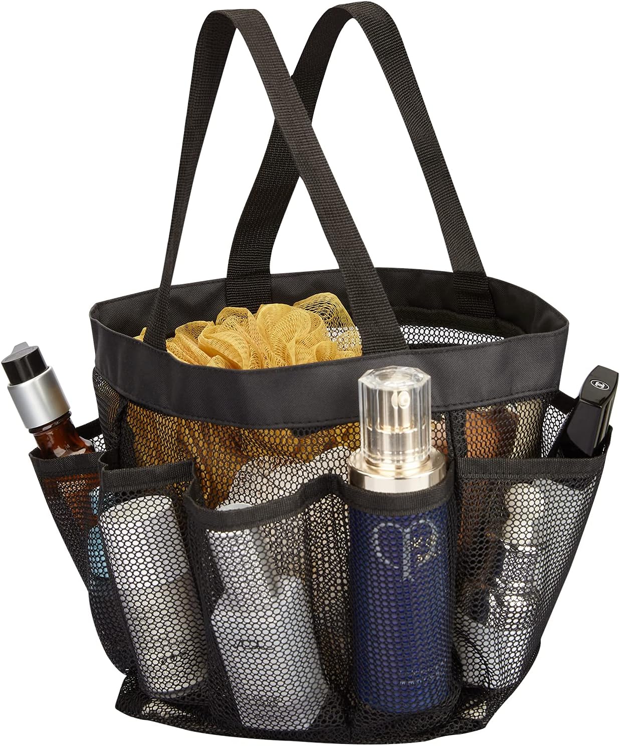 HAOGUAGUA Mesh Shower Caddy with 8 Pockets - Quick Dry Portable Toiletry Bag