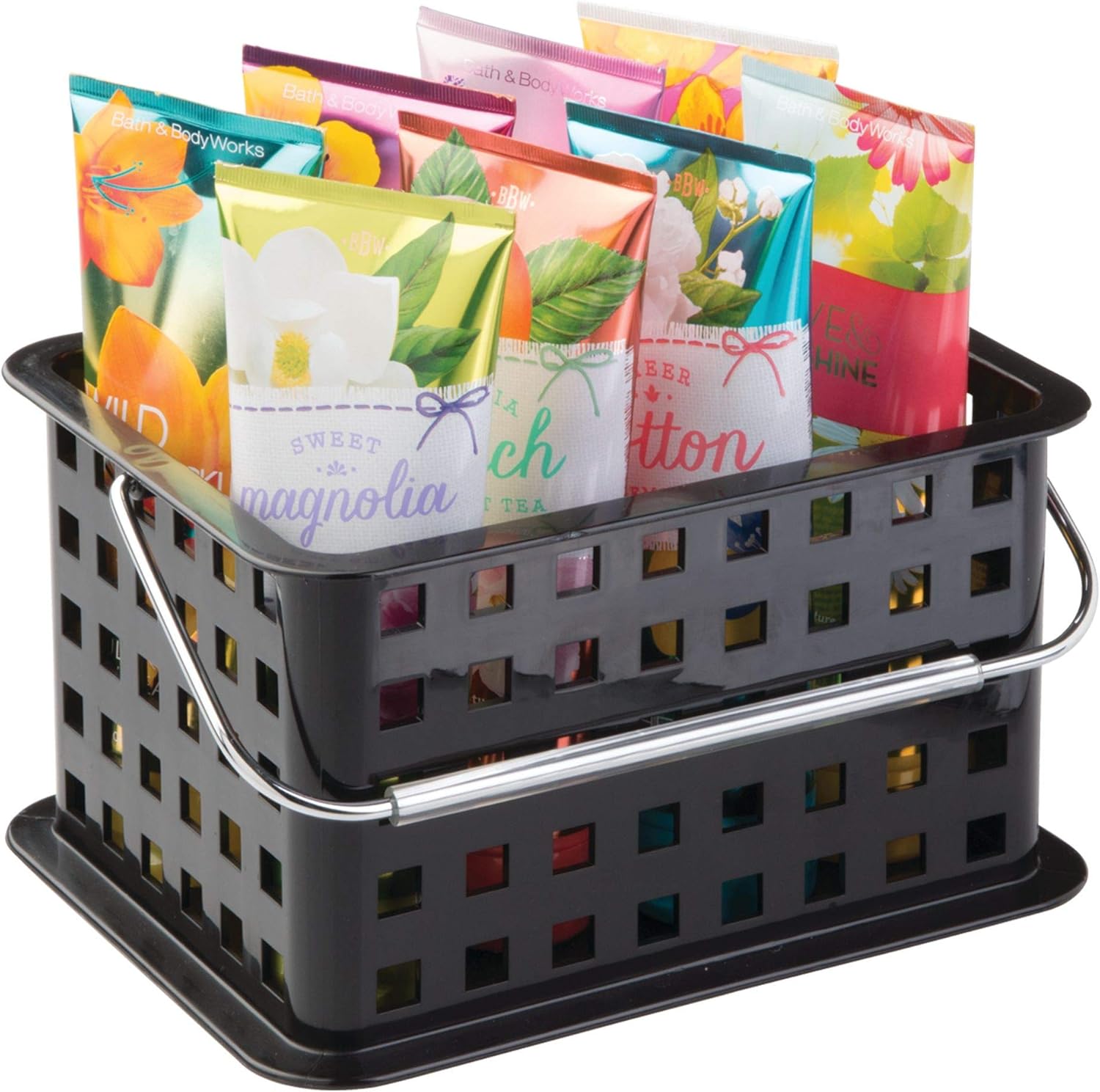 iDesign Spa Plastic Storage Shower Basket - Black