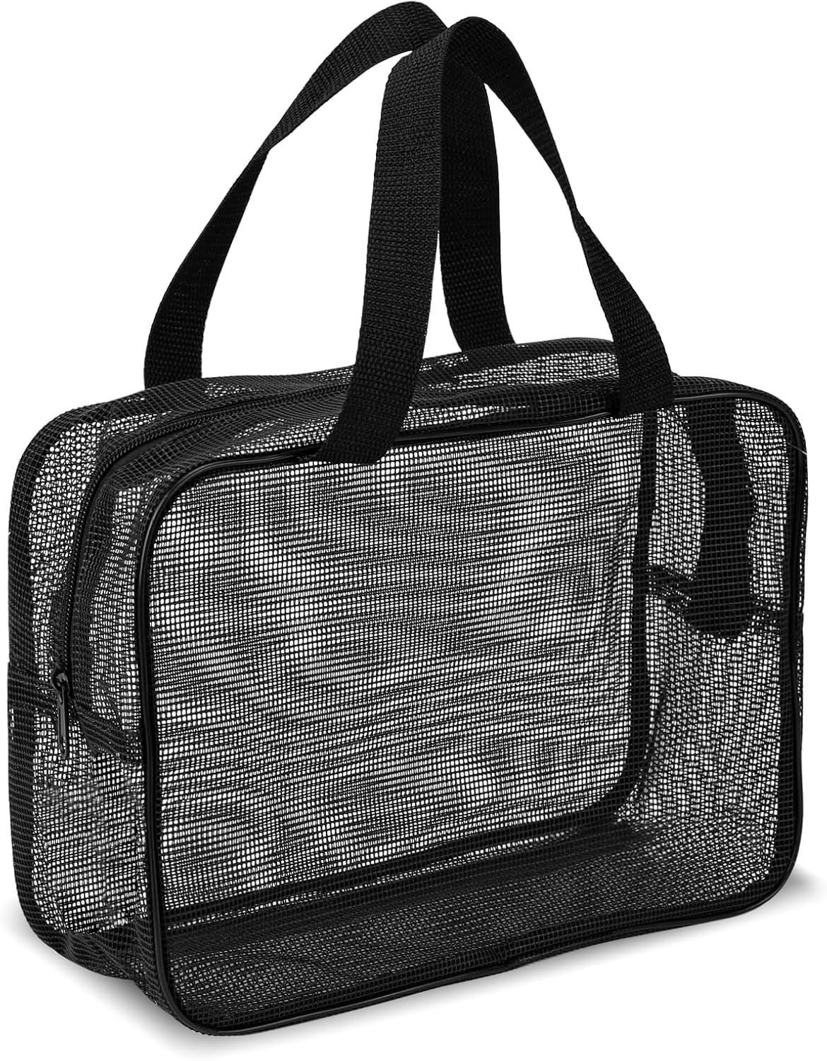 Mozeat Lens Portable Mesh Shower Caddy Bag Black
