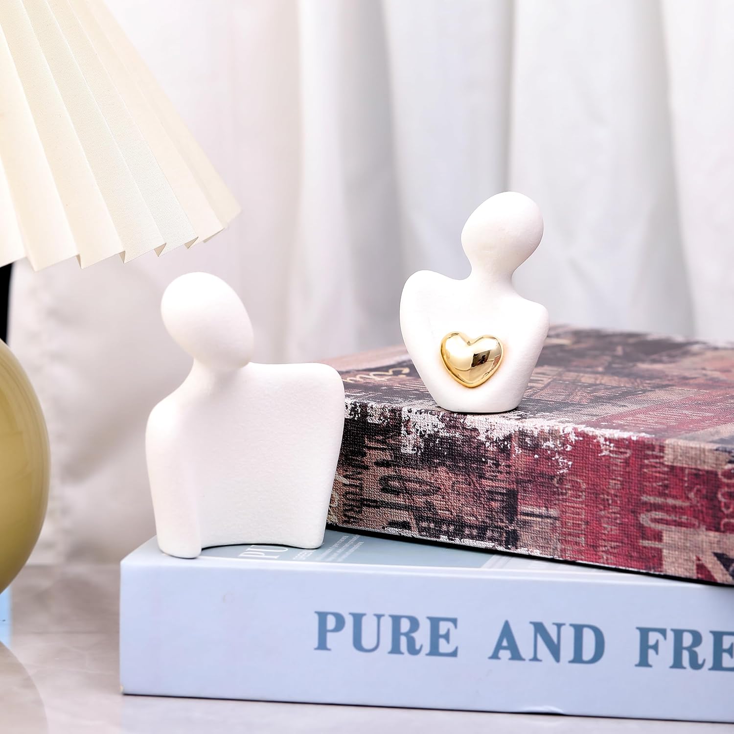 White Ceramic Hugging Couple Love Sculpture 315