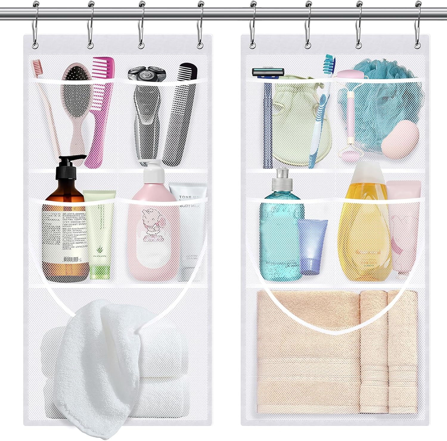 EMLTHORY 2PCS Mesh Shower Organizer with Pockets