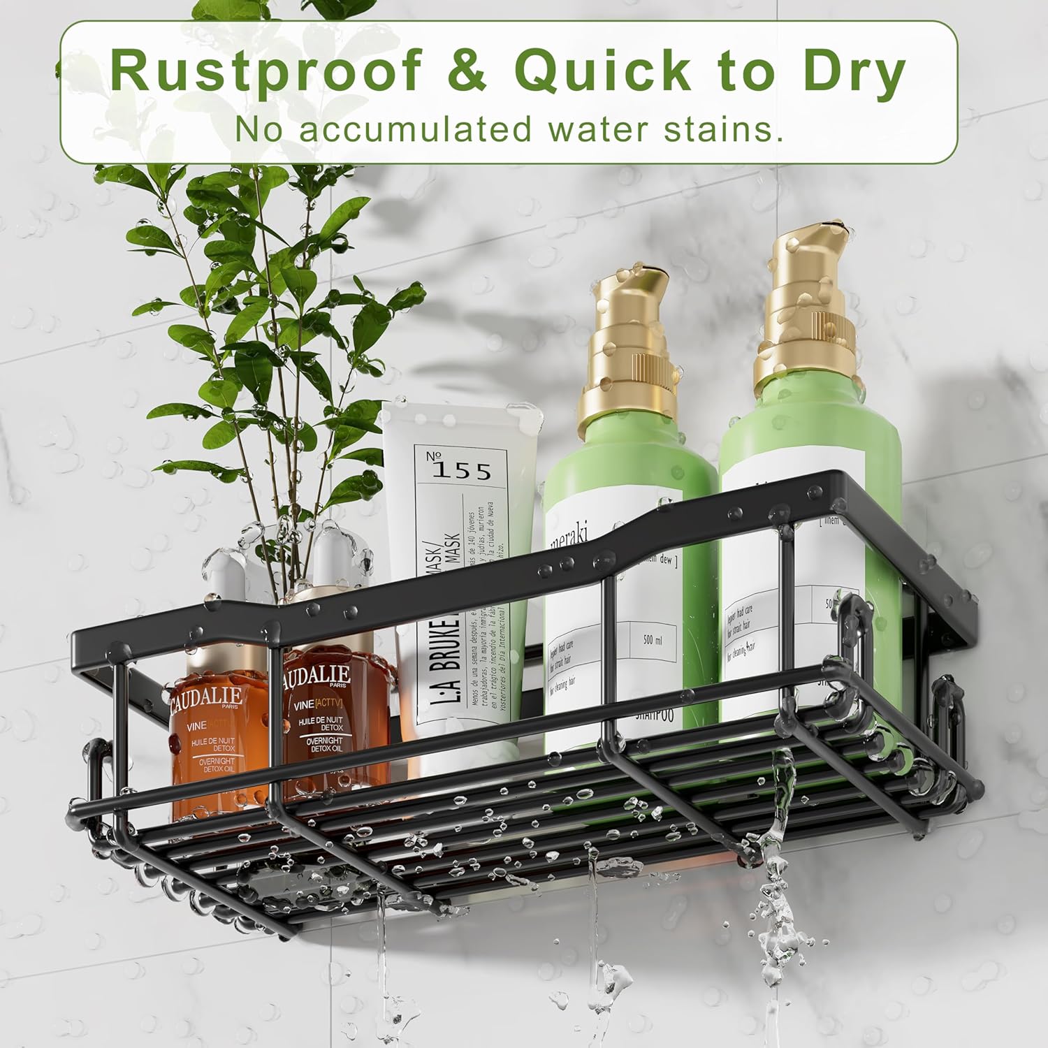 JIANDOS 9 Piece Shower Caddy Set with Hooks and Adhesives