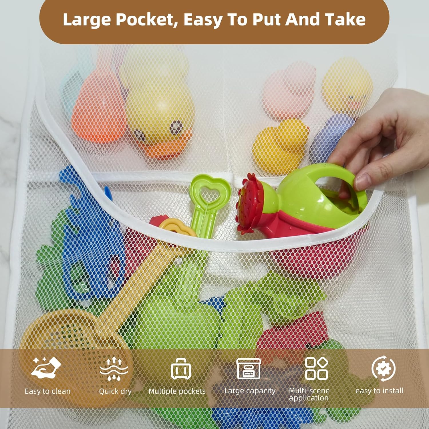 EMLTHORY 2PCS Mesh Shower Organizer with Pockets