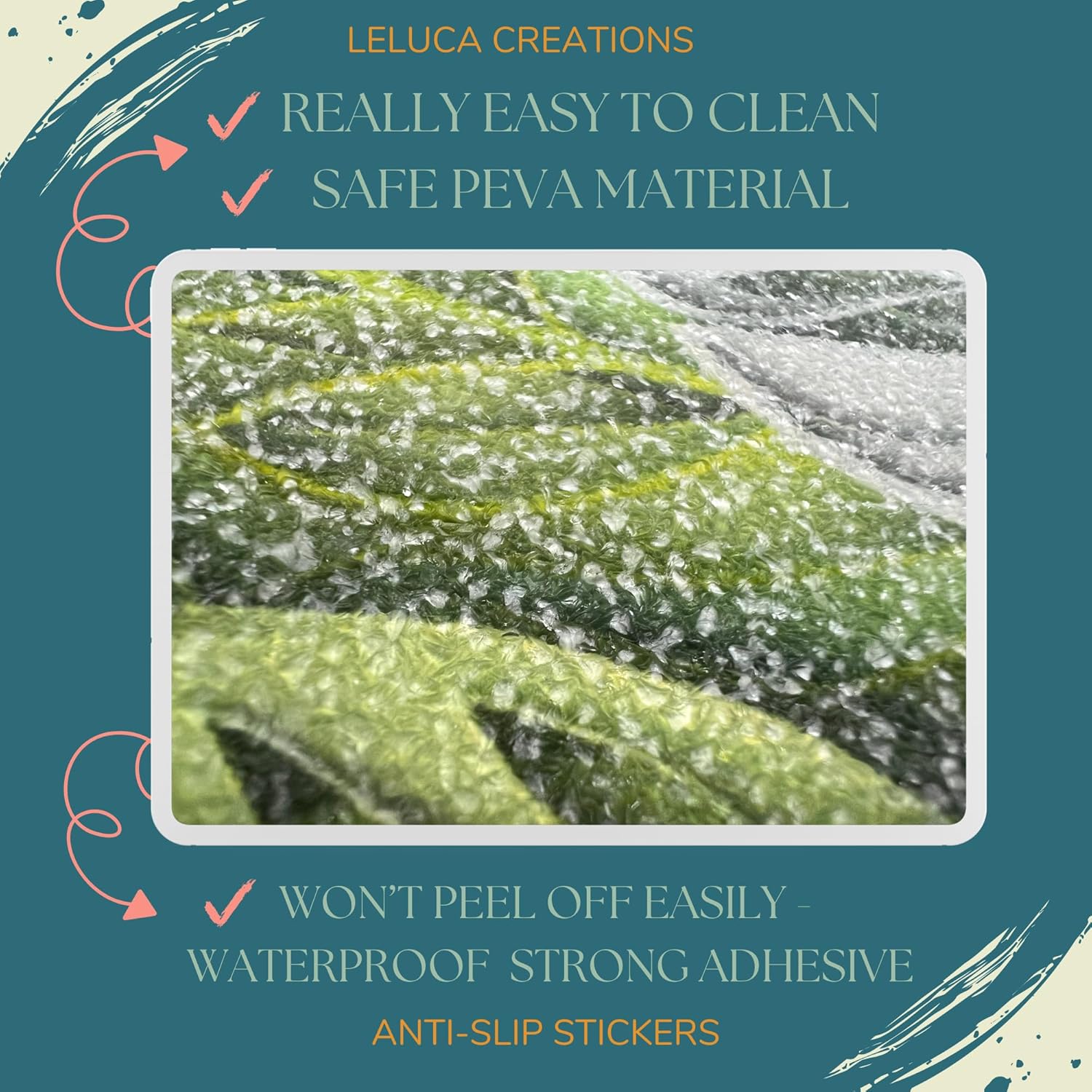 Non-Slip Bathtub Stickers 12PCS Nature Design Safety Appliques