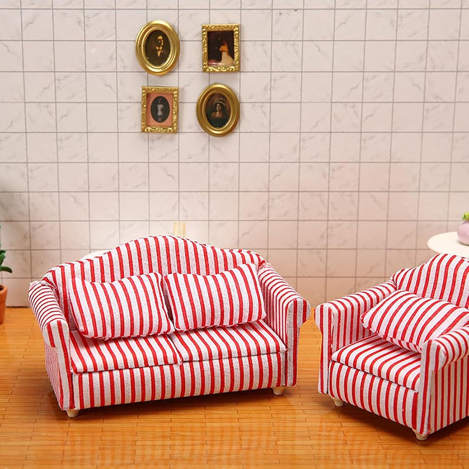 Living Room Scene Sculpture Statue -- Modern Art Home Decor