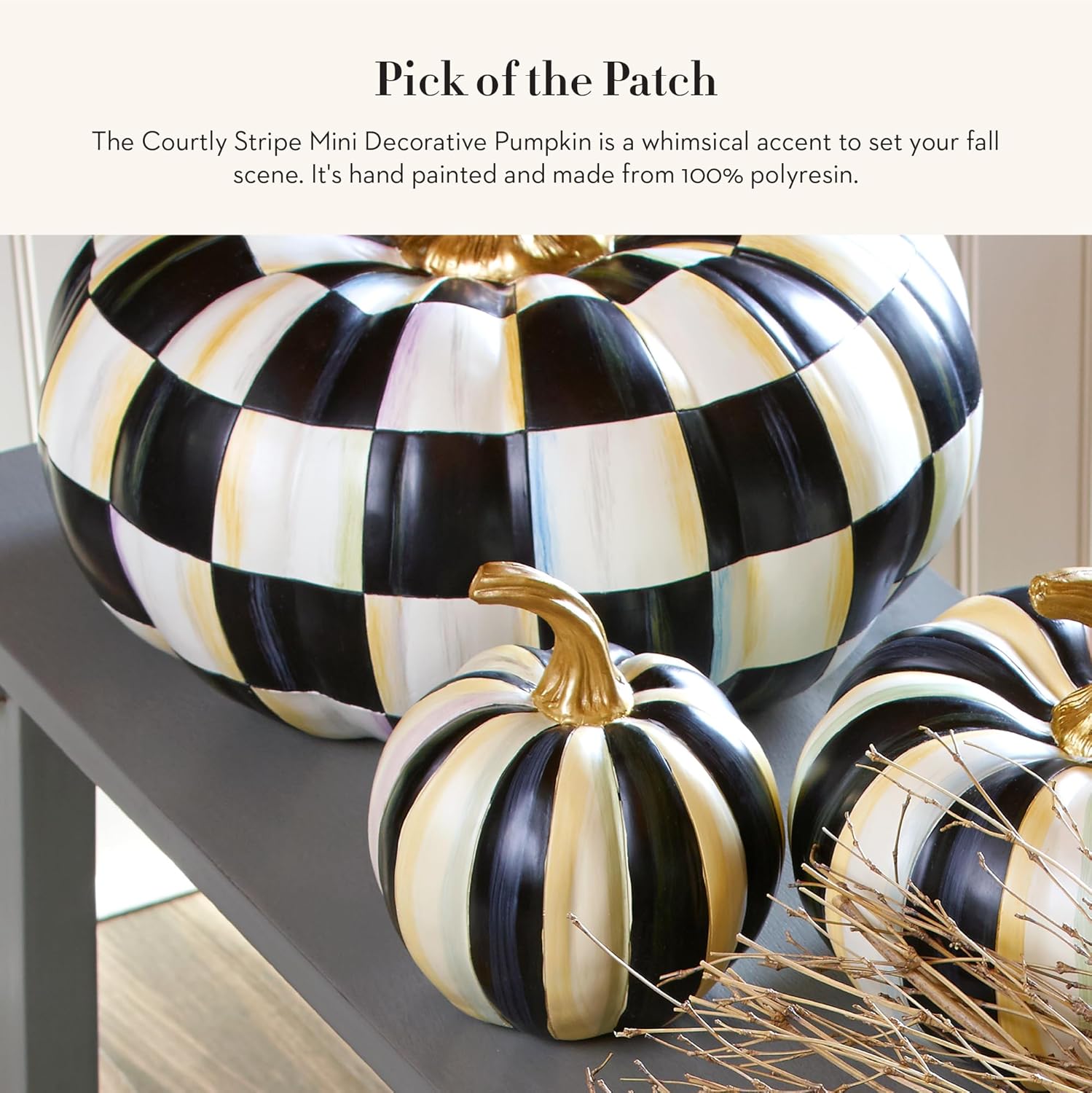 MACKENZIE-CHILDS Mini Pumpkin Resin Decor
