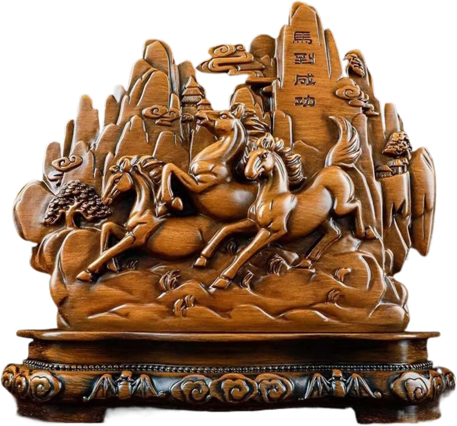 Chinese Feng Shui Resin Wealth Prosperity Statue for Home and Office