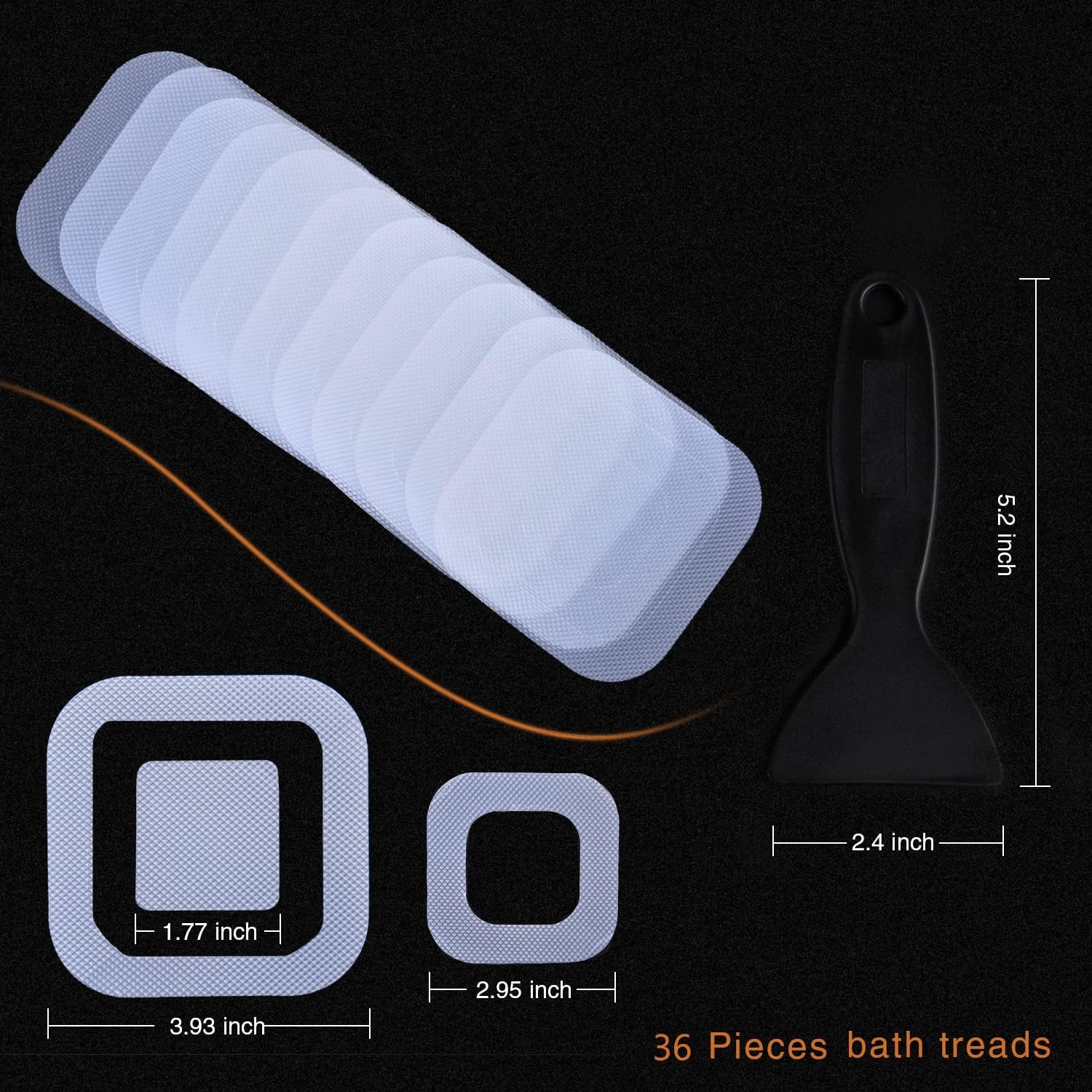 Non-Slip Bathtub Stickers 36 PCS Safety Treads