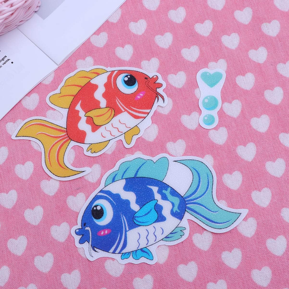 Cabilock 6pcs Bathtub Non-Slip Stickers Fish Design