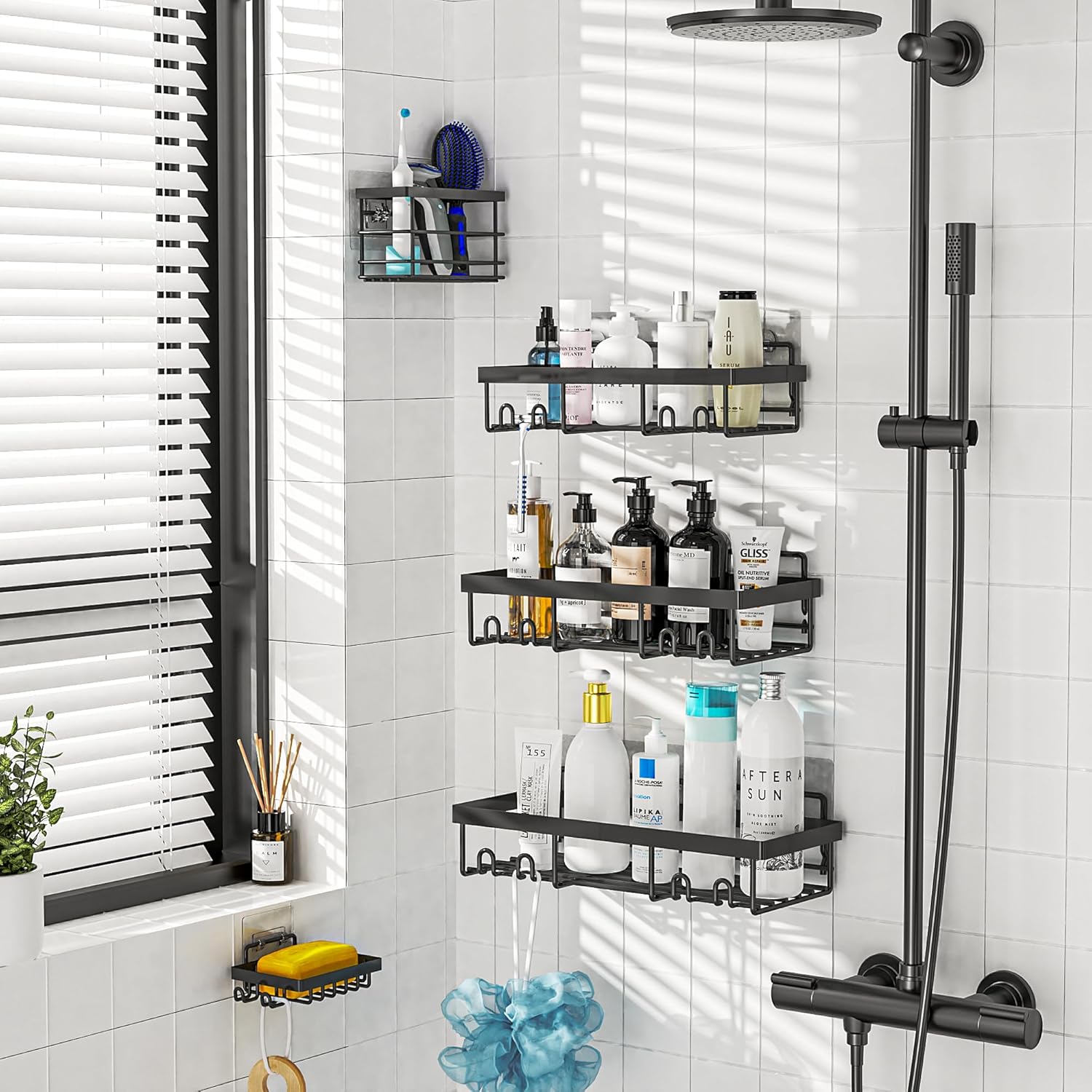Moforoco 2Pack Adhesive Shower Hooks
