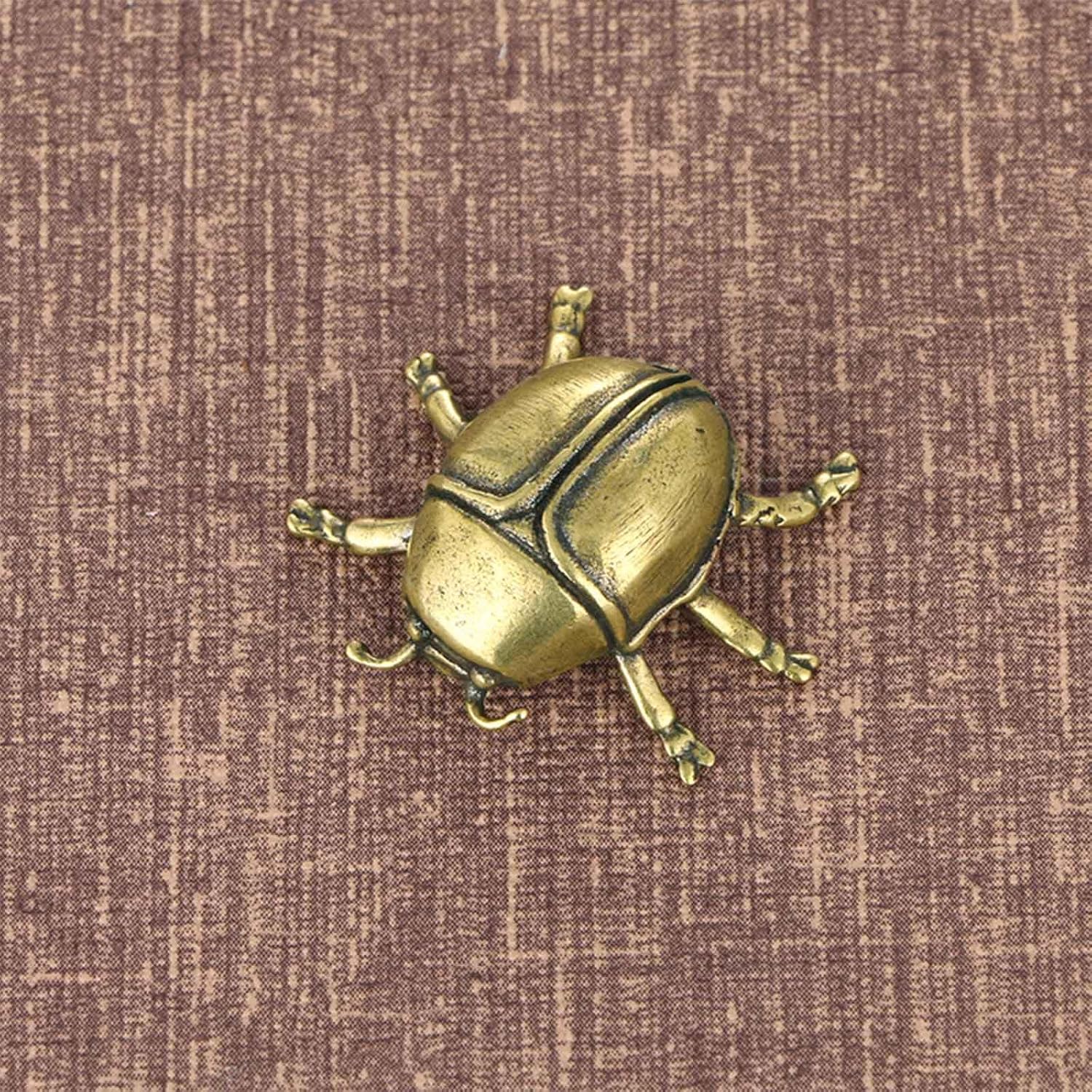 SnowOwl Brass Insect Figurine Set 3PC Gold Beetle Bee Decor