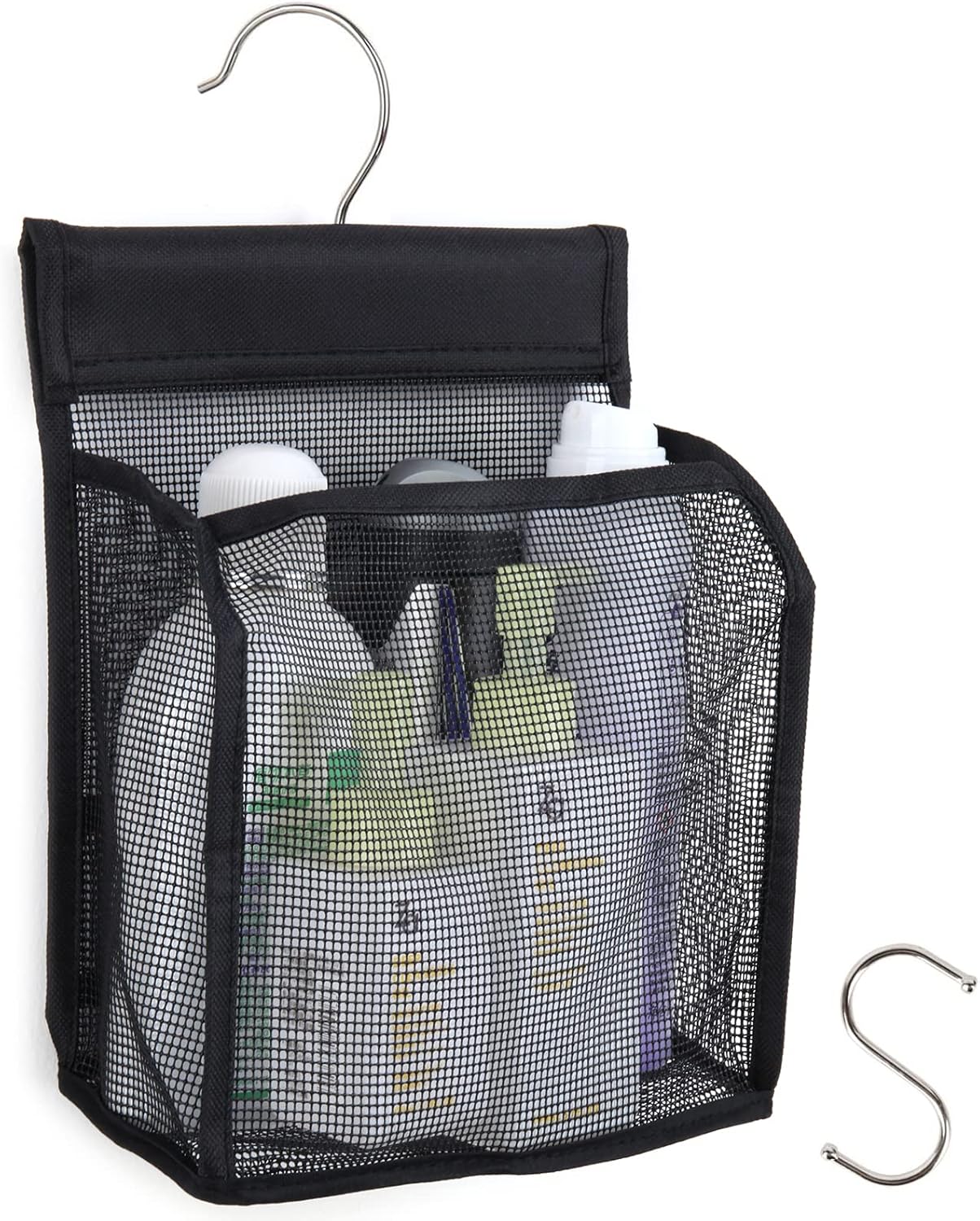 Hanging Mesh Bath Basket Organizer for College Dorms and Travel