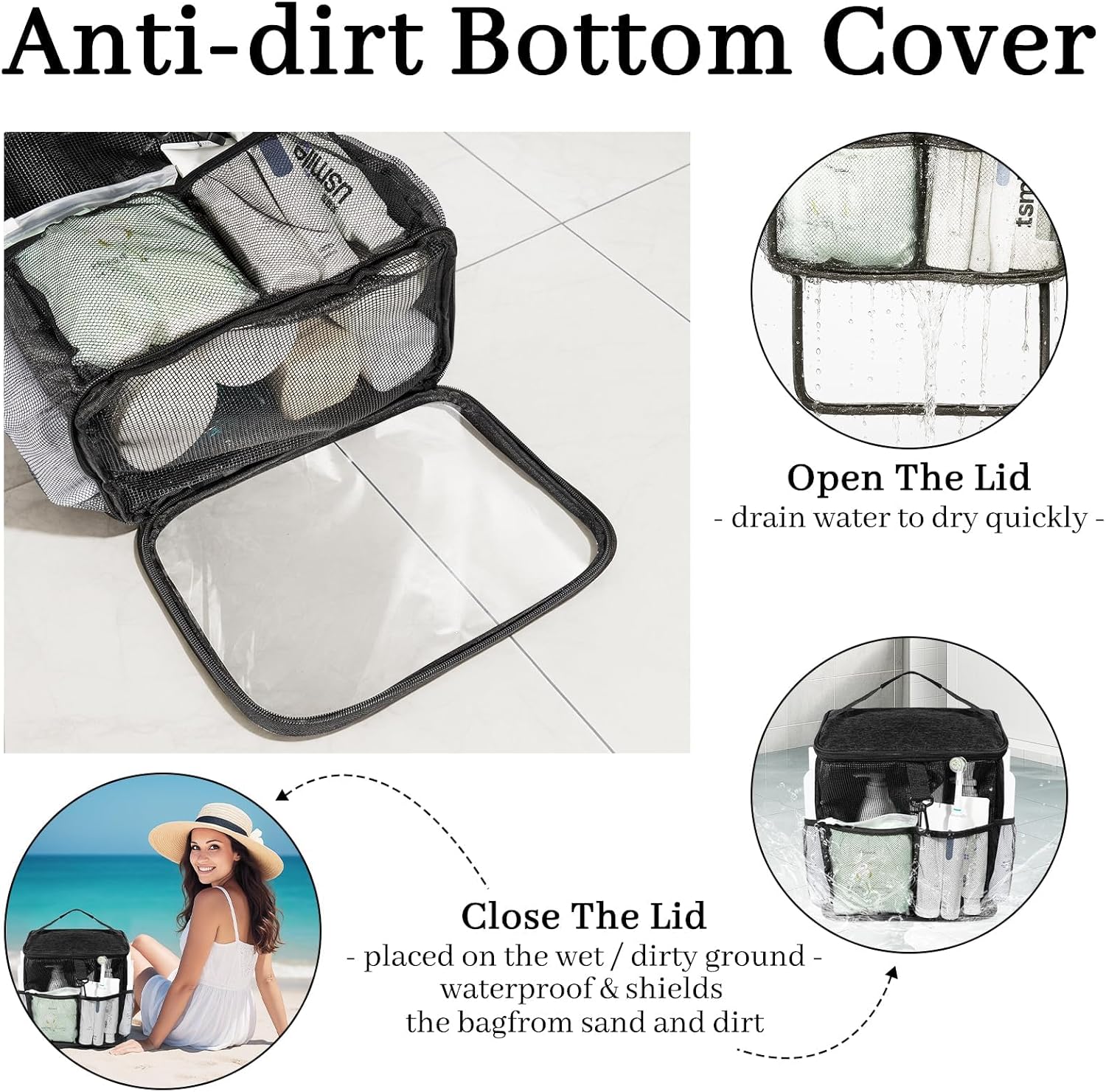 Lemoobolsa Mesh Shower Caddy Black
