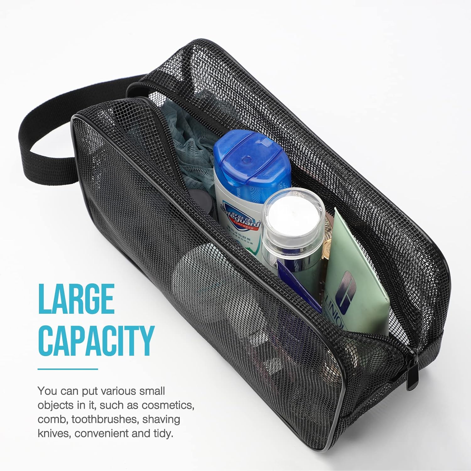 Gocvo Mesh Shower Caddy Black Portable Organizer Tote