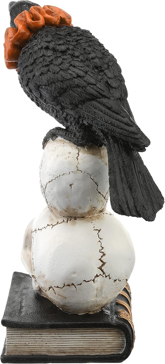 National Tree Company Crow and Skulls Halloween Statue