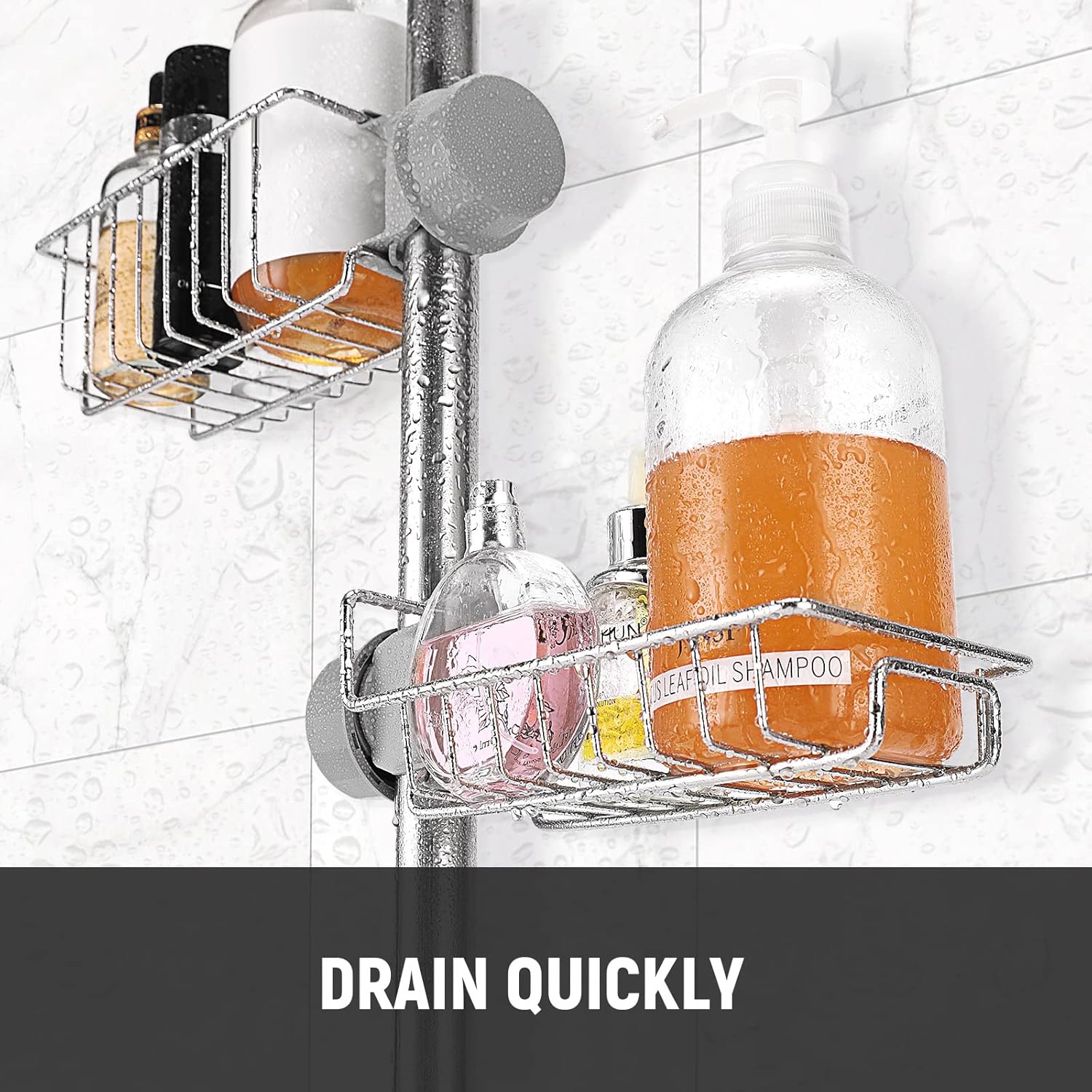 Buoluty Clawfoot Tub Caddy - Stainless Steel Shower Shelves Soap Caddy