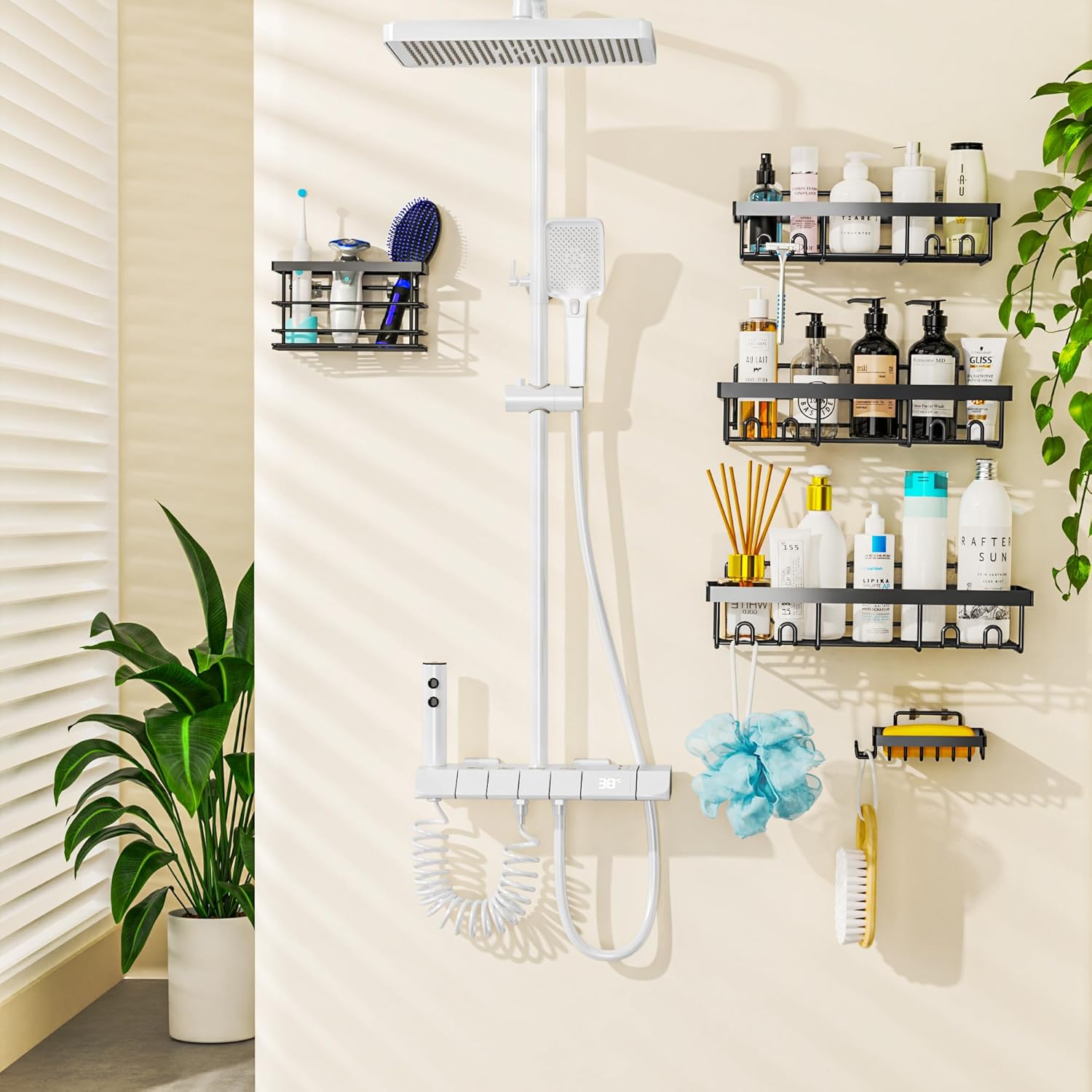 Moforoco 2Pack Adhesive Shower Hooks