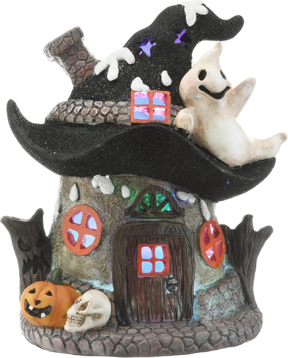 National Tree Company Pre-Lit Haunted Mushroom House with LED Light 7 Inches