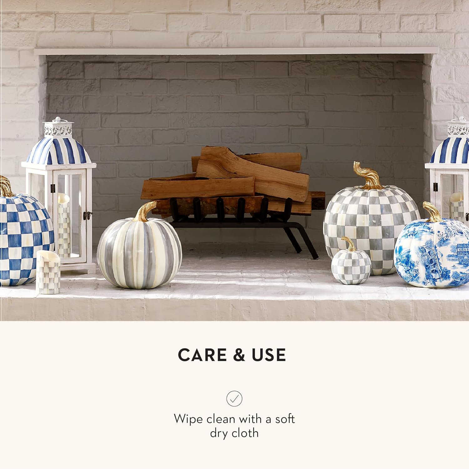 MacKenzie-Childs Medium Resin Pumpkin Decor 1