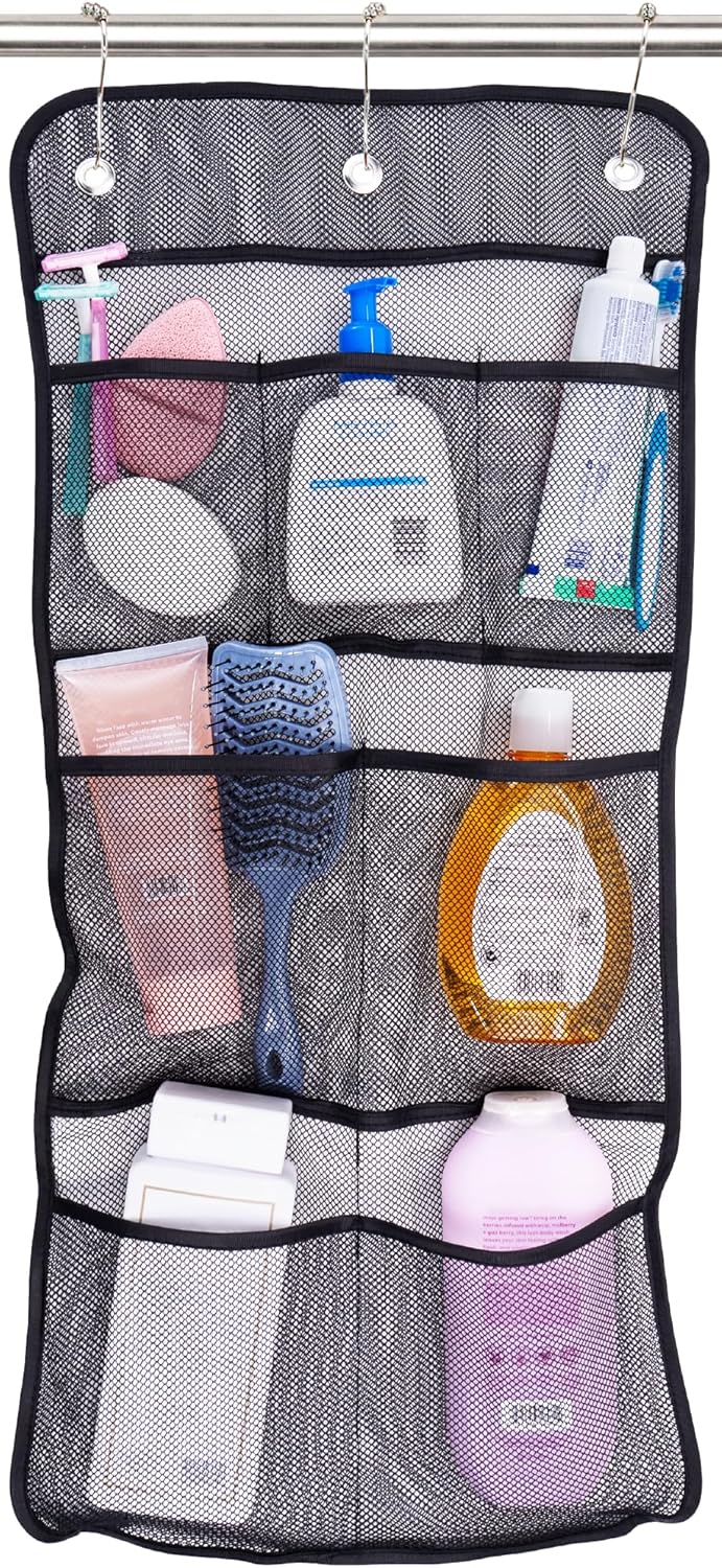 ST INC Shower Caddy - 14x30 Black 7 Pockets for Storage