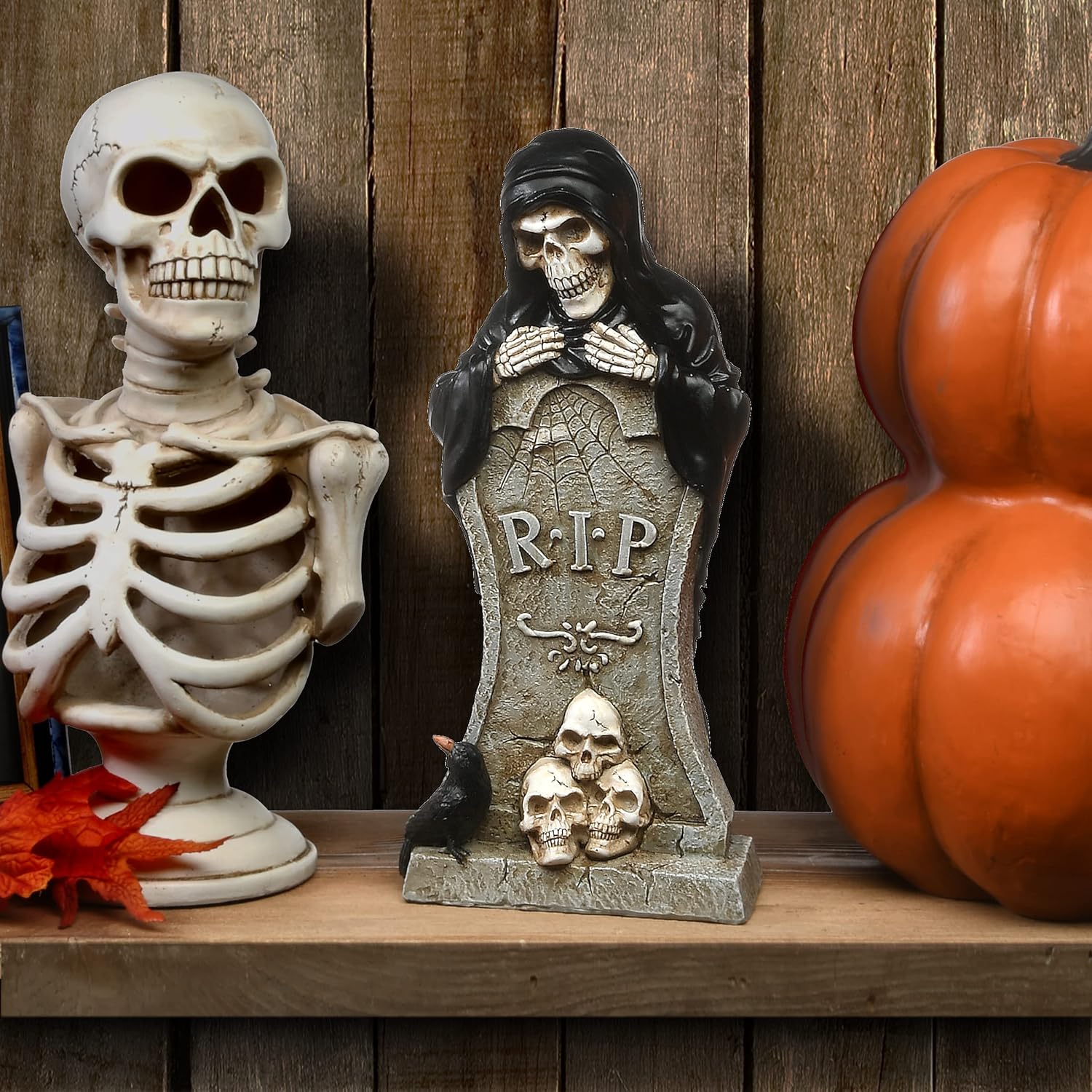 National Tree Company Skeleton Behind Tombstone Halloween Decoration 12 Inches