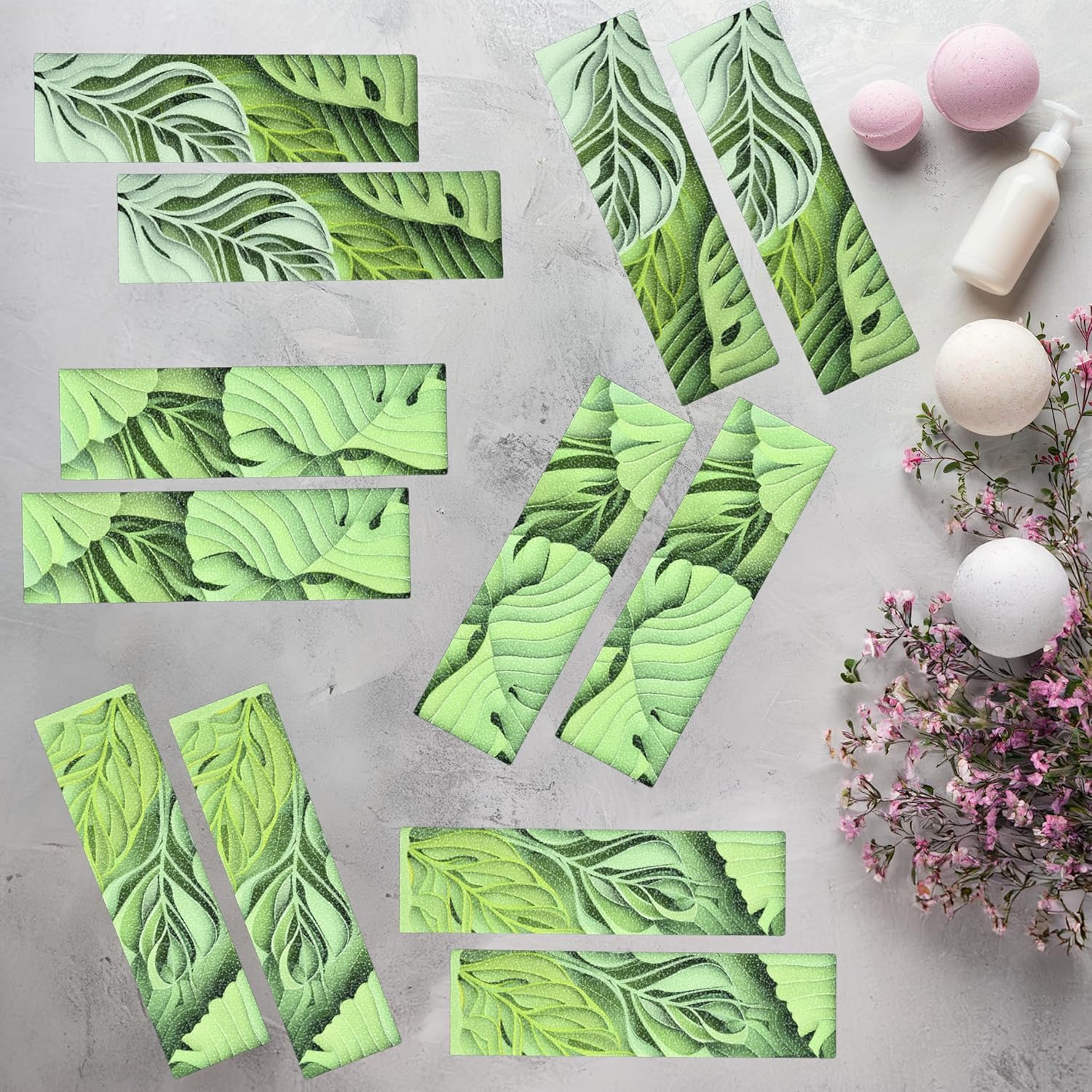Non-Slip Bathtub Stickers 12PCS Nature Design Safety Appliques
