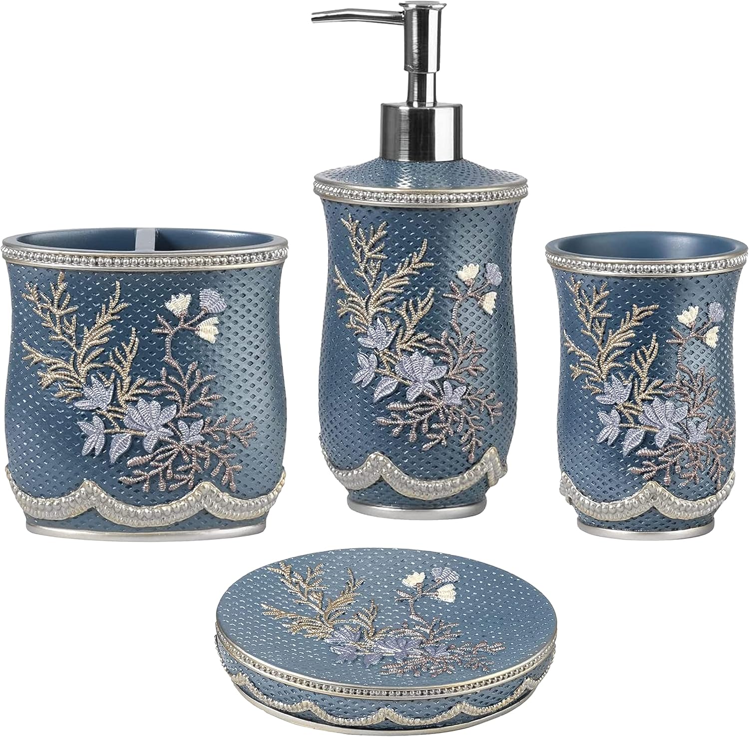 Zahari Home 4pc Capri Bathroom Set Royal Blue